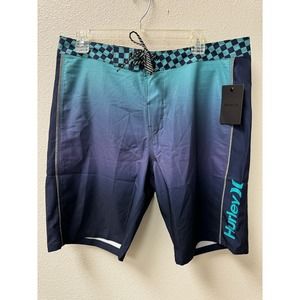 Hurley‎ Men's Swim Board Shorts Size 34 Blue 9.5 Inch Inseam